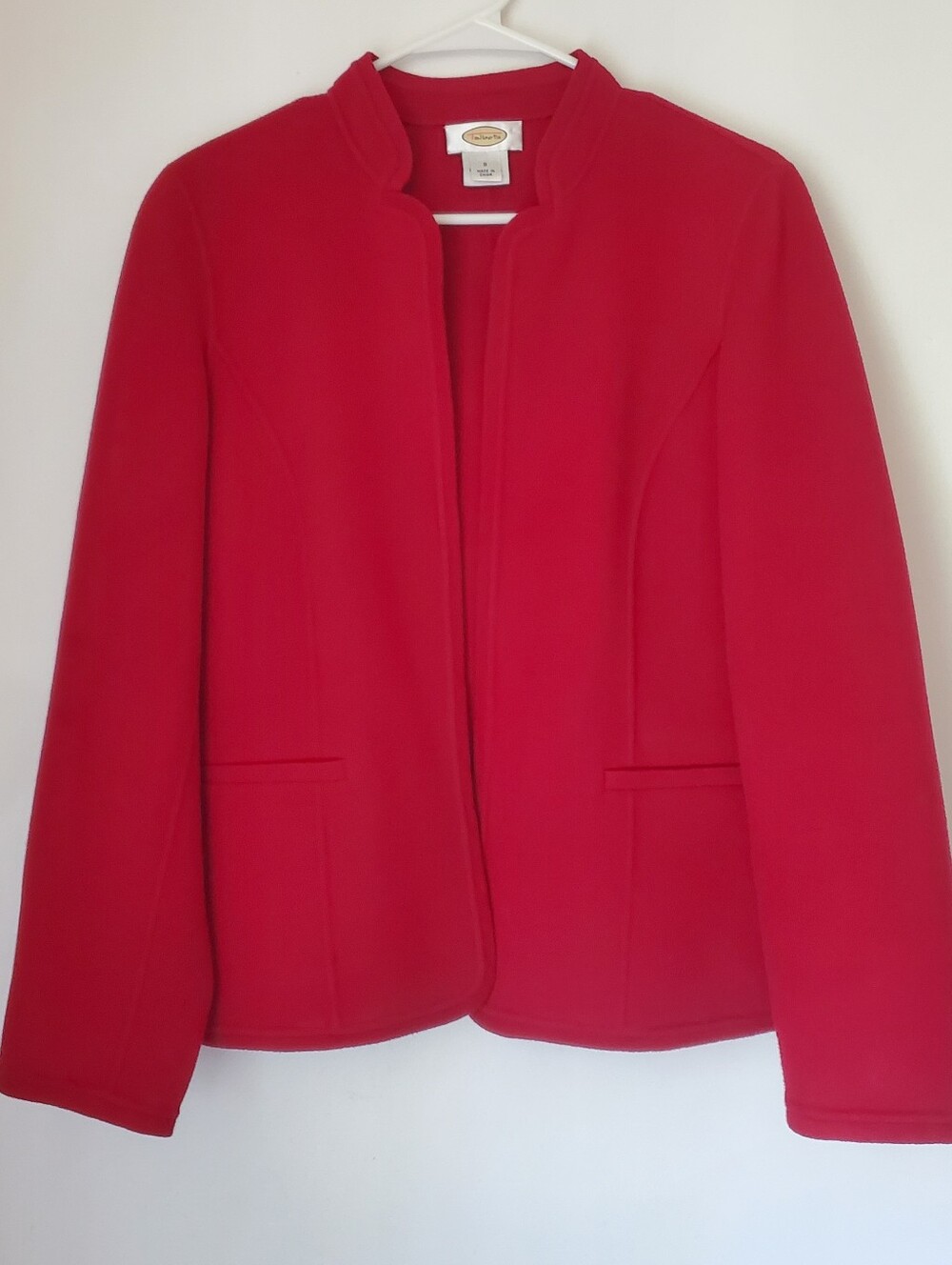 Vintage Talbots 100% Wool Open Front Blazer Jacket Size 8 Classic Holiday Chic